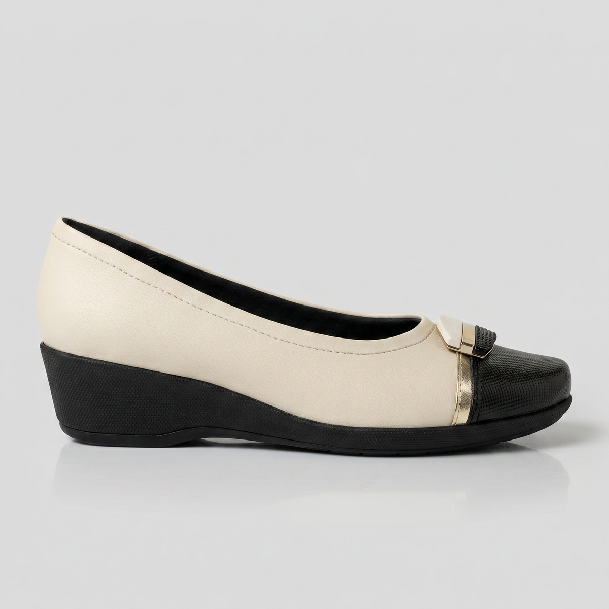 ZAPATO JOANETE MUJER PICCADILLY OFF WHITE/OURO/PRETO 14326100000001