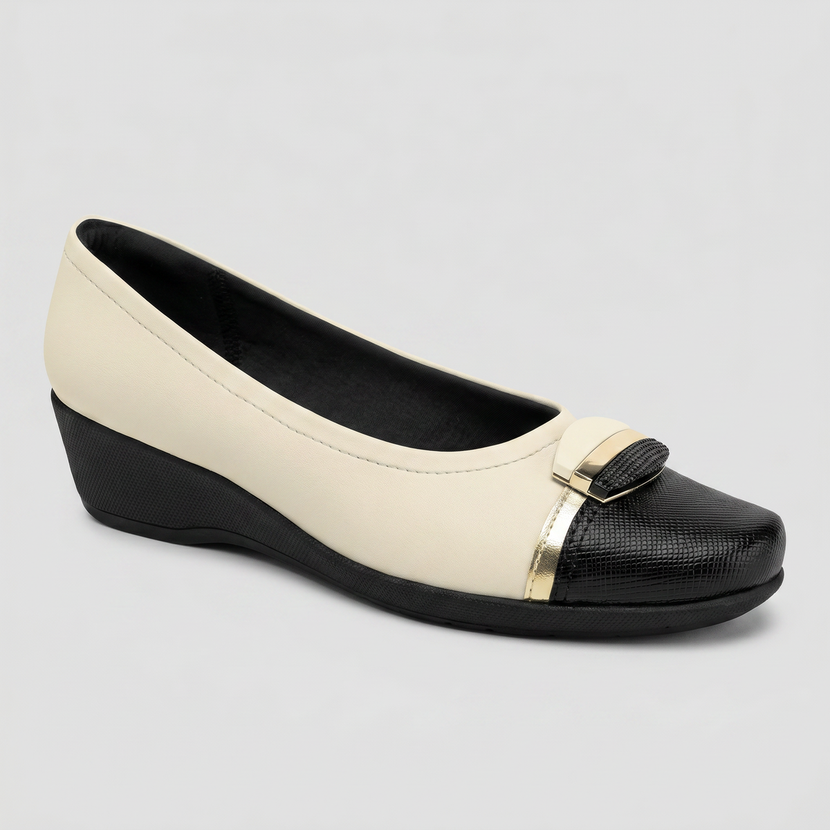 ZAPATO JOANETE MUJER PICCADILLY OFF WHITE/OURO/PRETO 14326100000001