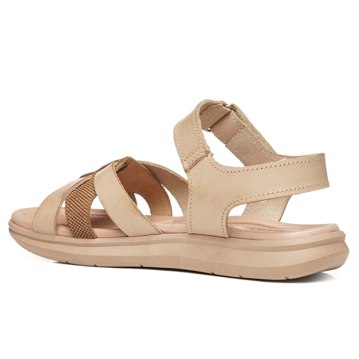 SANDALIA MUJER PEGADA CASUAL CREME/WHISKY 232818-01