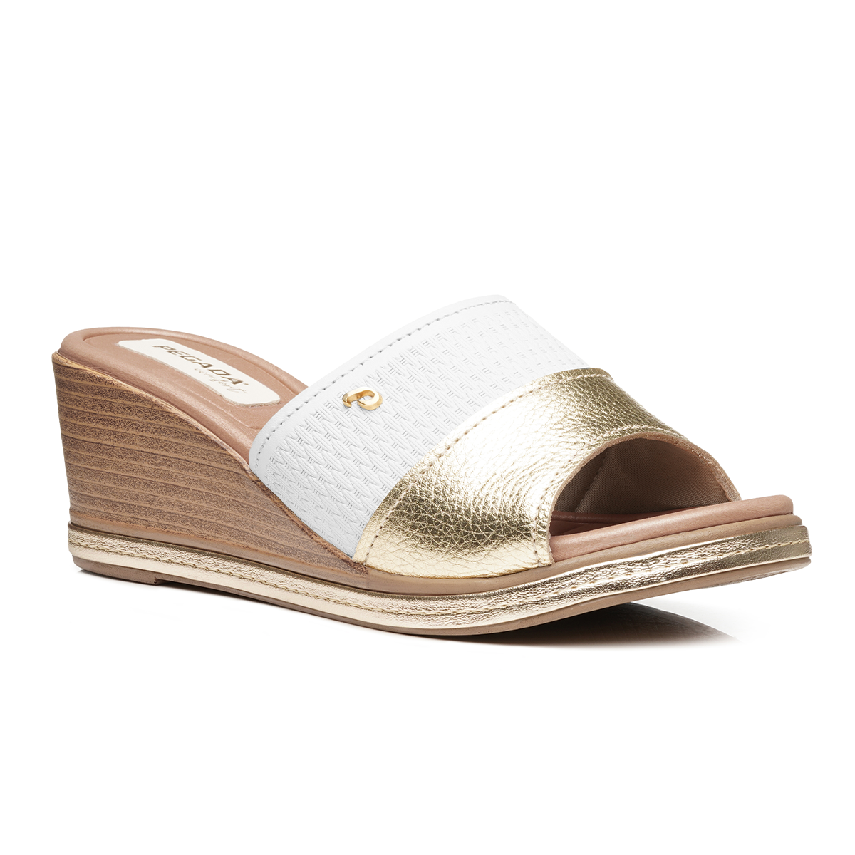 SANDALIA MUJER PEGADA CASUAL OURO/MILK 233951-01