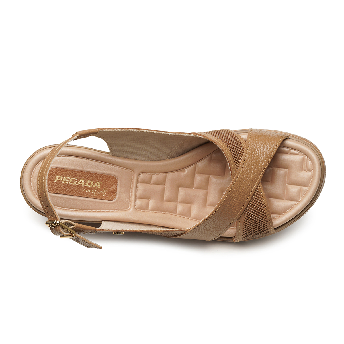 SANDALIA MUJER PEGADA CASUAL CARAMELO 233953-02