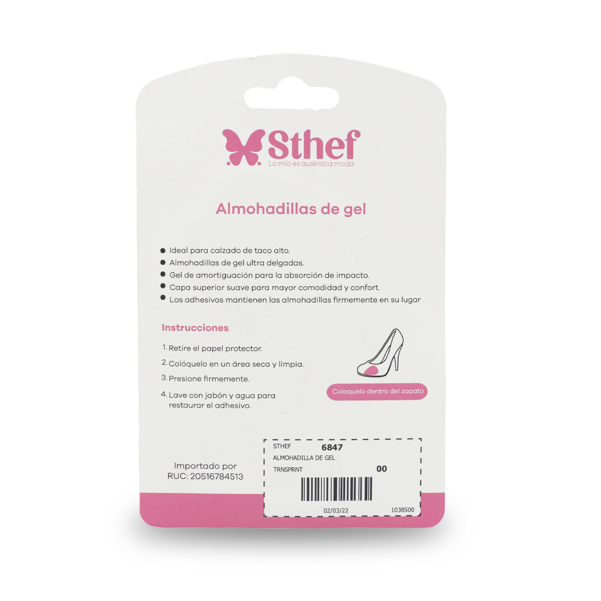 ALMOHADILLA DE GEL TRANSPARENTE STHEF 6847