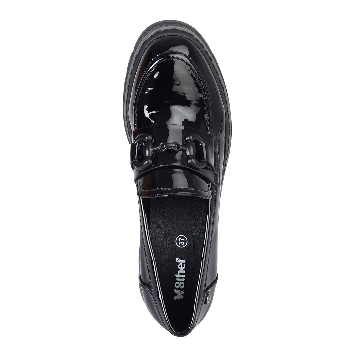 MOCASIN MUJER STHEF NEGRO CHAROL 7948
