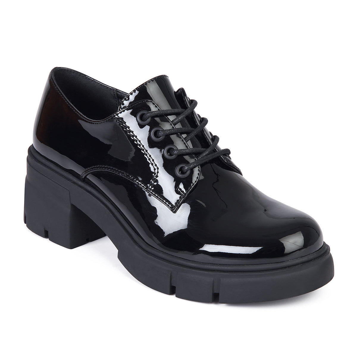 ZAPATO MUJER STHEF NEGRO CHAROL 7950