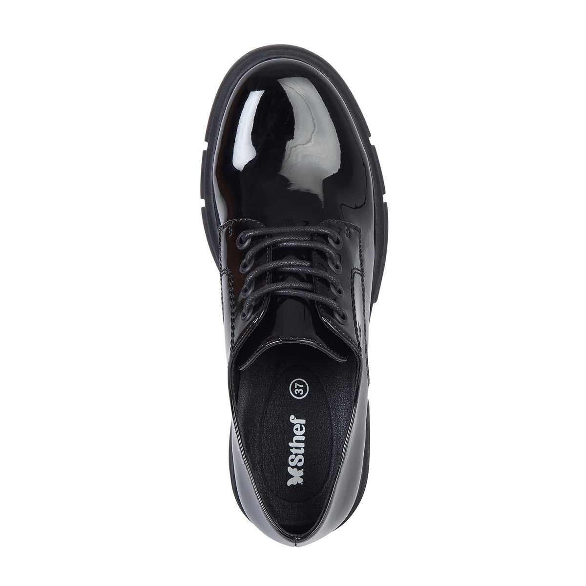 ZAPATO MUJER STHEF NEGRO CHAROL 7950