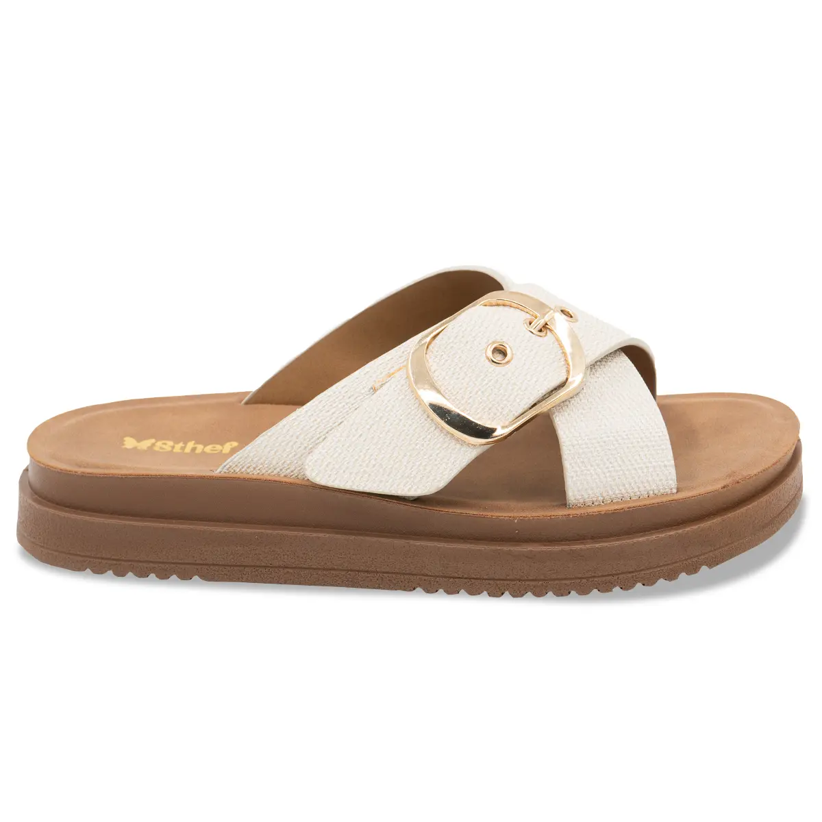 SANDALIA MUJER STHEF CASUAL BEIGE 8160 Sthef