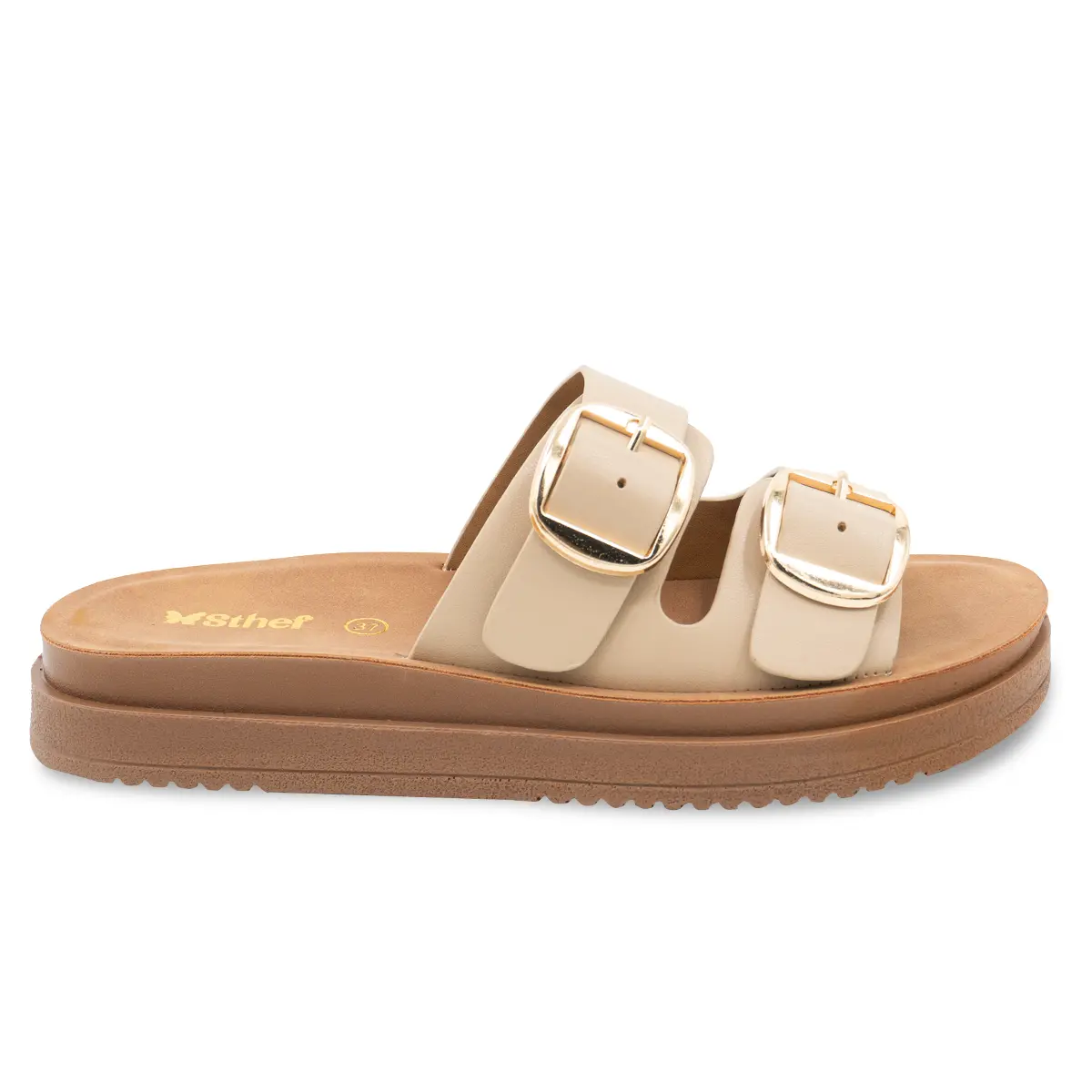 SANDALIA MUJER STHEF CASUAL BEIGE 8161 Sthef