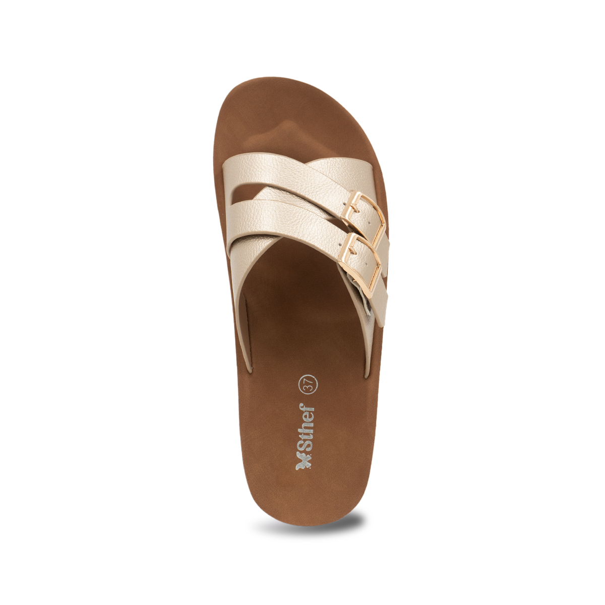 SANDALIA MUJER STHEF CASUAL DORADO 8166