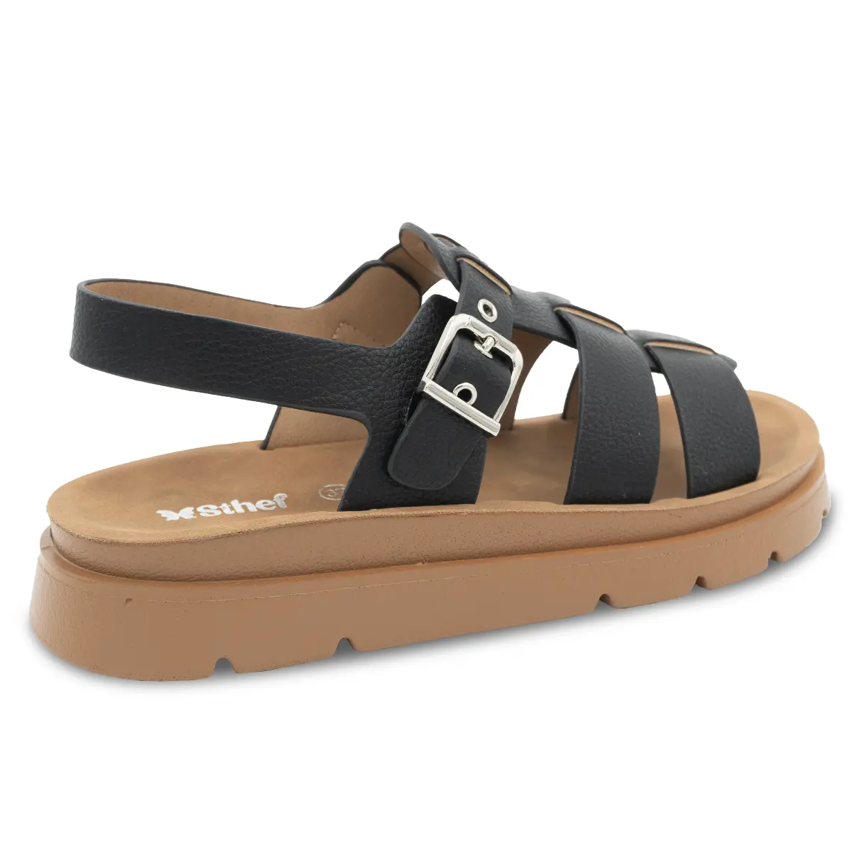 SANDALIA MUJER STHEF CASUAL NEGRO 8169 Sthef
