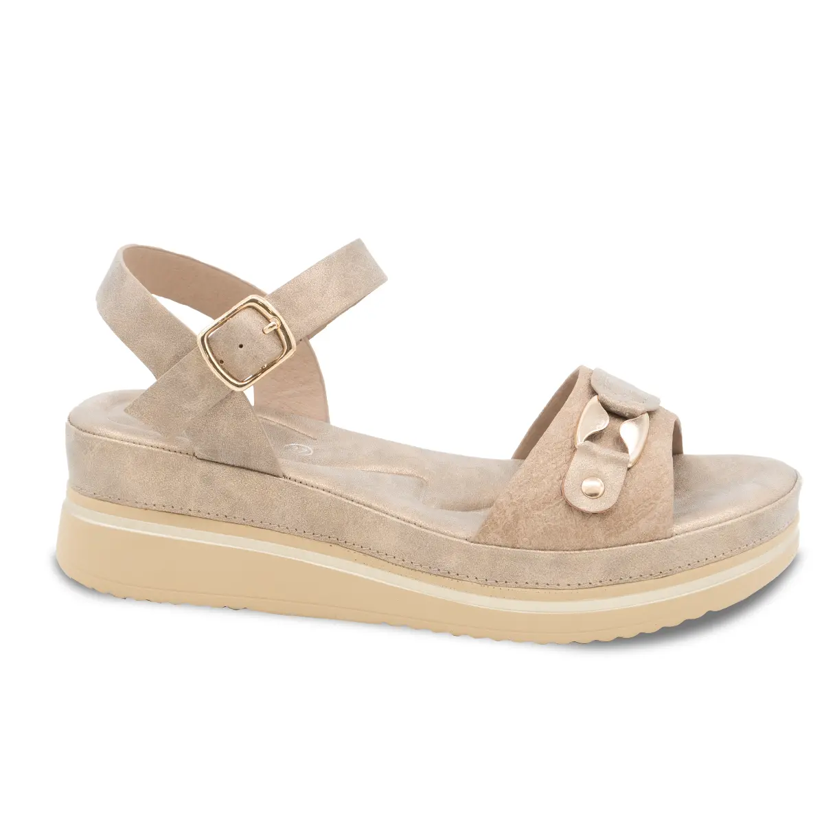 SANDALIA MUJER STHEF CASUAL KHAKI 8178 Sthef