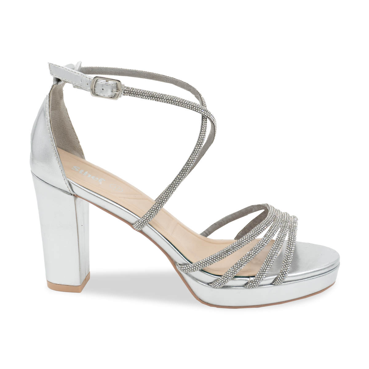 SANDALIA MUJER STHEF FIESTA PLATA 8182 Sthef