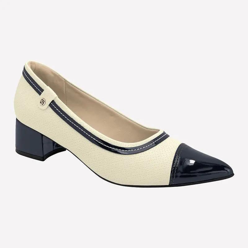Mocasin Mujer 739052 OFF WHITE NAVY