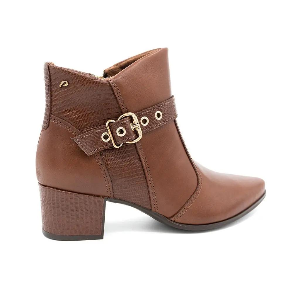 Botín de Cuero Stretch Pinhao/lizard Pegada