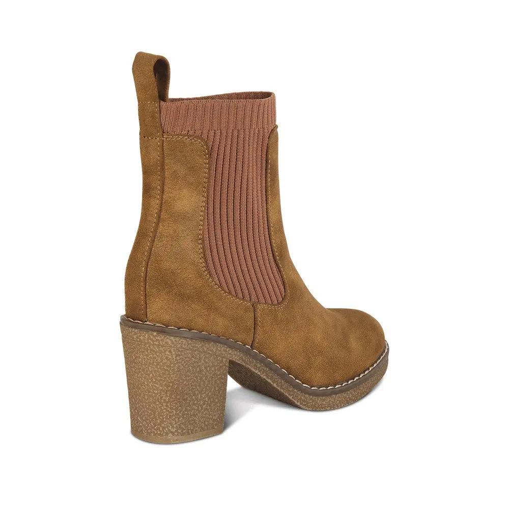 Botin Casual con taco Mujer 7612 TAUPE-STHEF