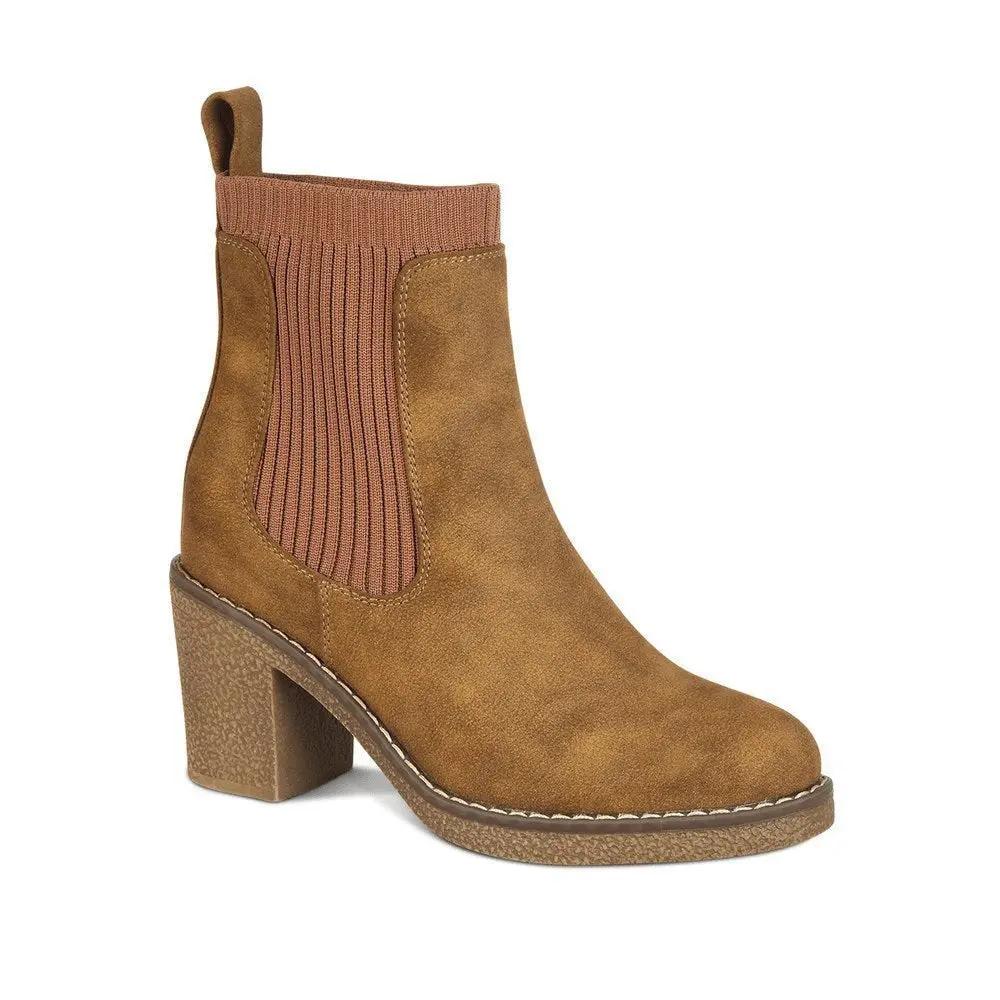 Botin Casual con taco Mujer 7612 TAUPE-STHEF