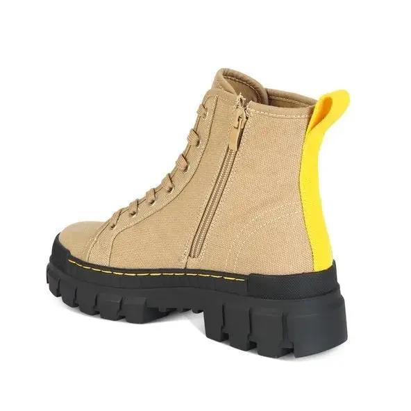 Botines Combat Mujer 7608 NATURAL-STHEF