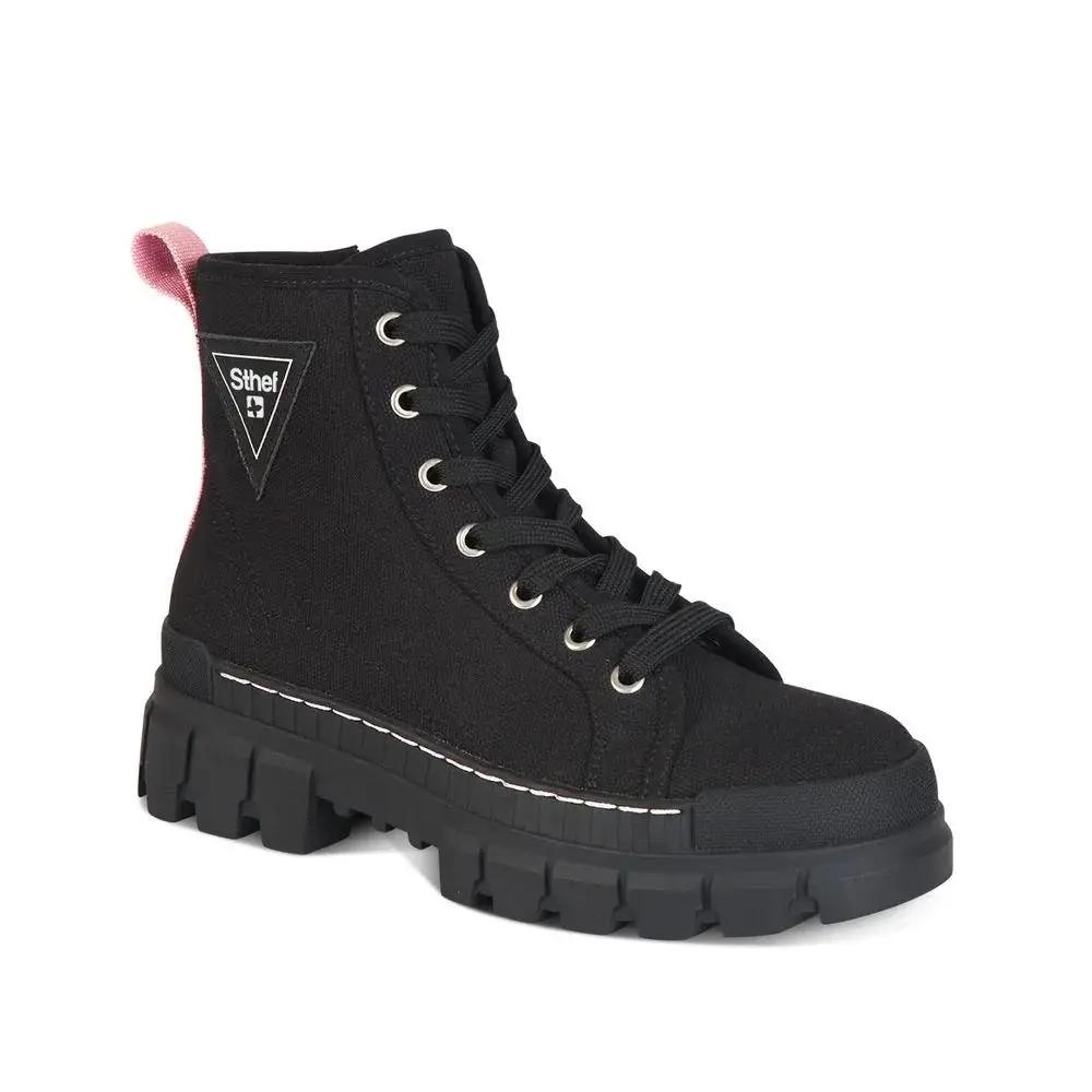 Botines Combat Mujer 7608 NEGRO-STHEF
