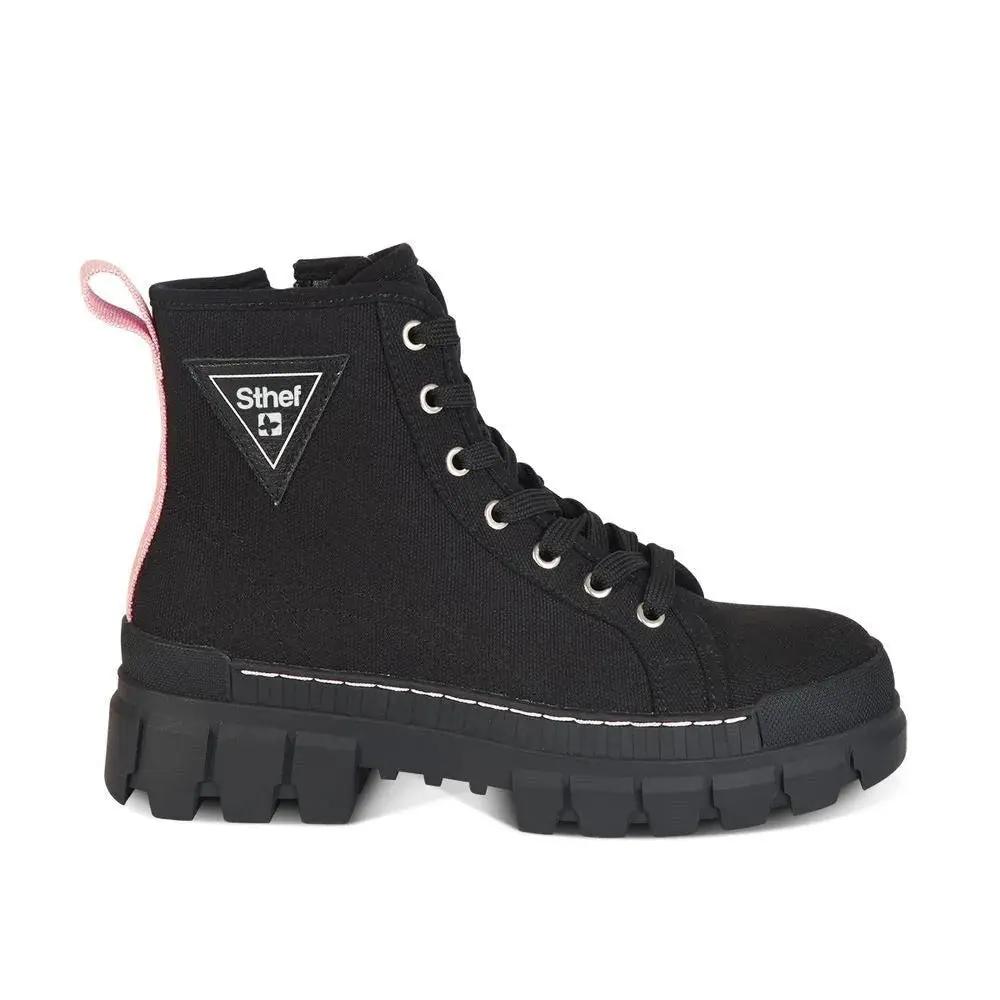 Botines Combat Mujer 7608 NEGRO-STHEF