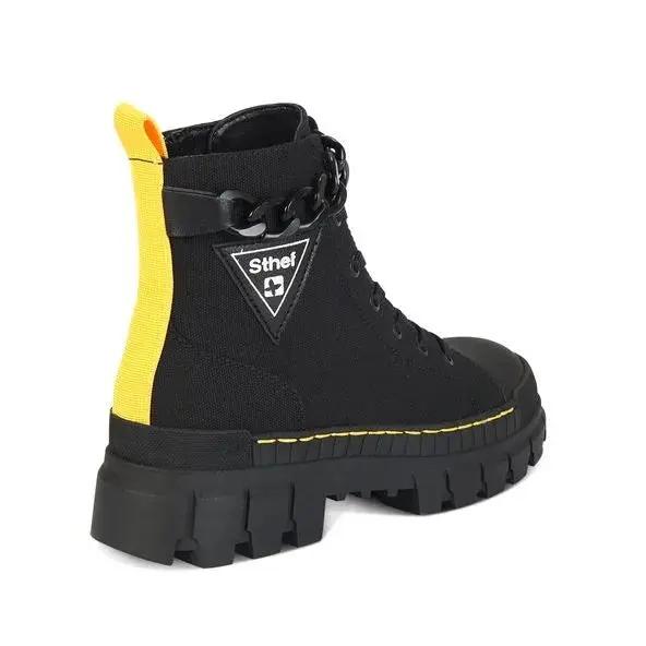 Botines Combat Mujer 7609 NEGRO-STHEF