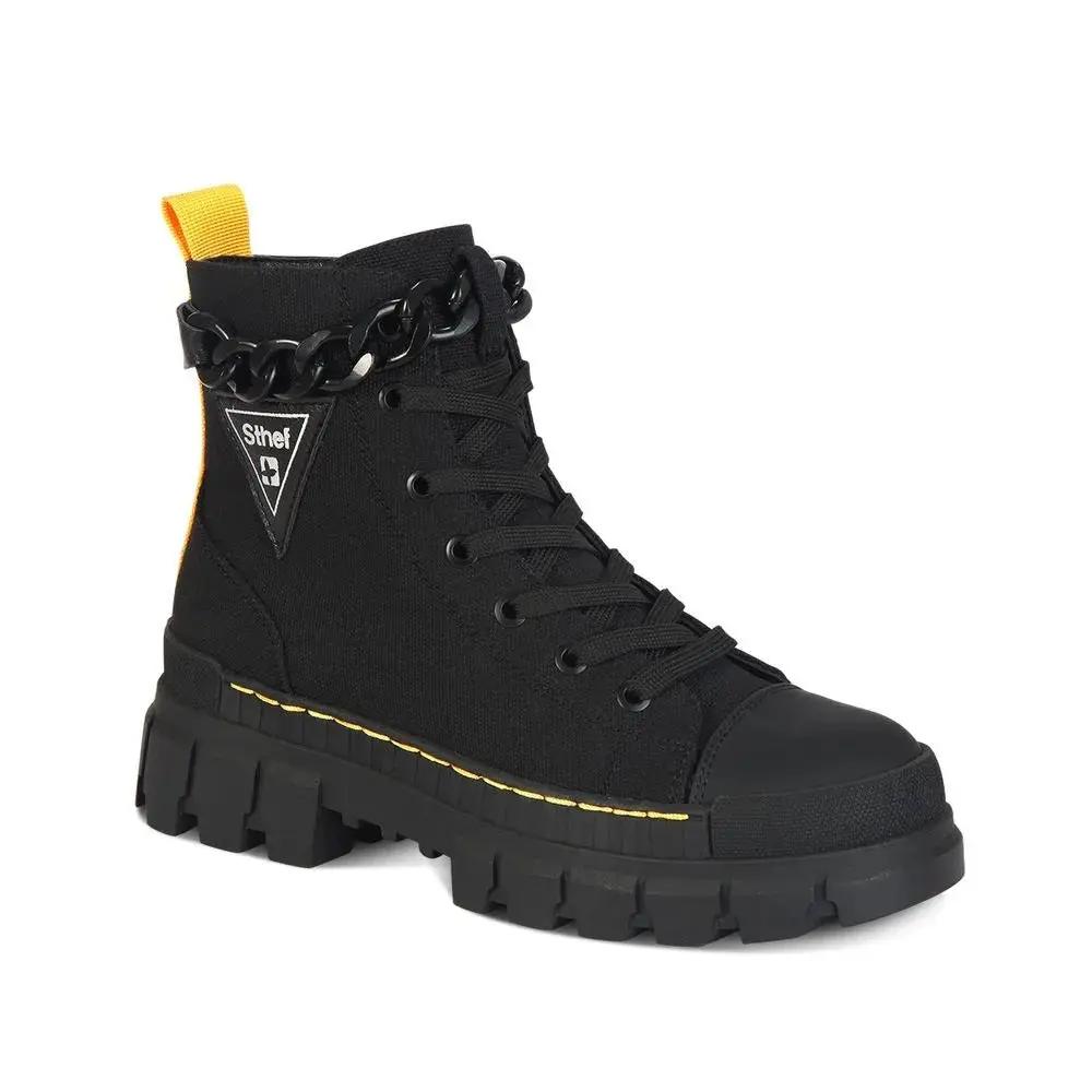 Botines Combat Mujer 7609 NEGRO-STHEF