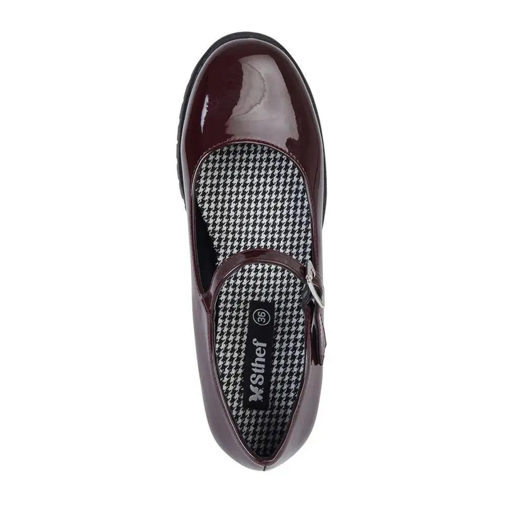 MOCASIN MUJER STHEF BURGUNDY 7896 Sthef