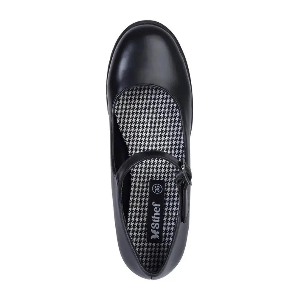 MOCASIN MUJER STHEF NEGRO 7896 Sthef