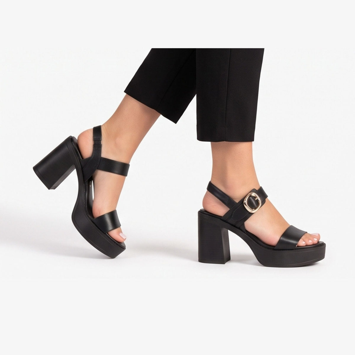 SANDALIA MUJER STHEF CASUAL NEGRO 7858