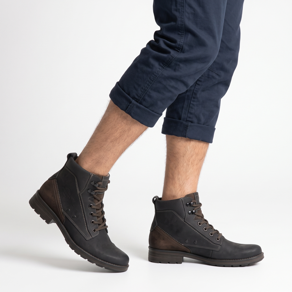BOTIN HOMBRE PEGADA CUERO COFFE 181301-08