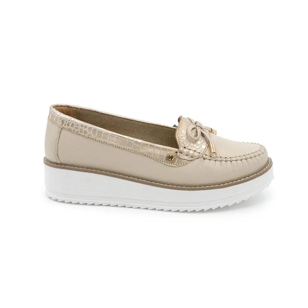 ZAPATO MUJER MIKAELA CASUAL VAINILLA/DORADO MS761 Mikaela