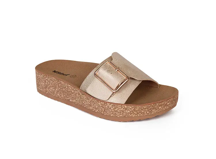 SANDALIA MUJER STHEF CASUAL DORADO 8019