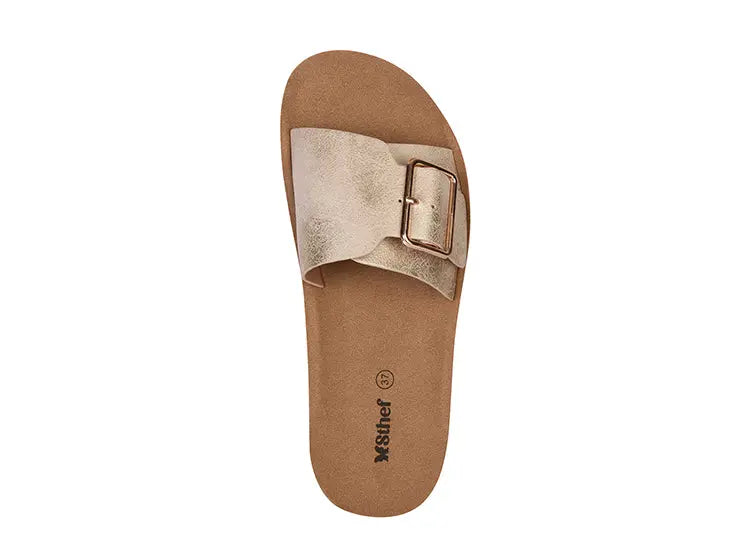 SANDALIA MUJER STHEF CASUAL DORADO 8019