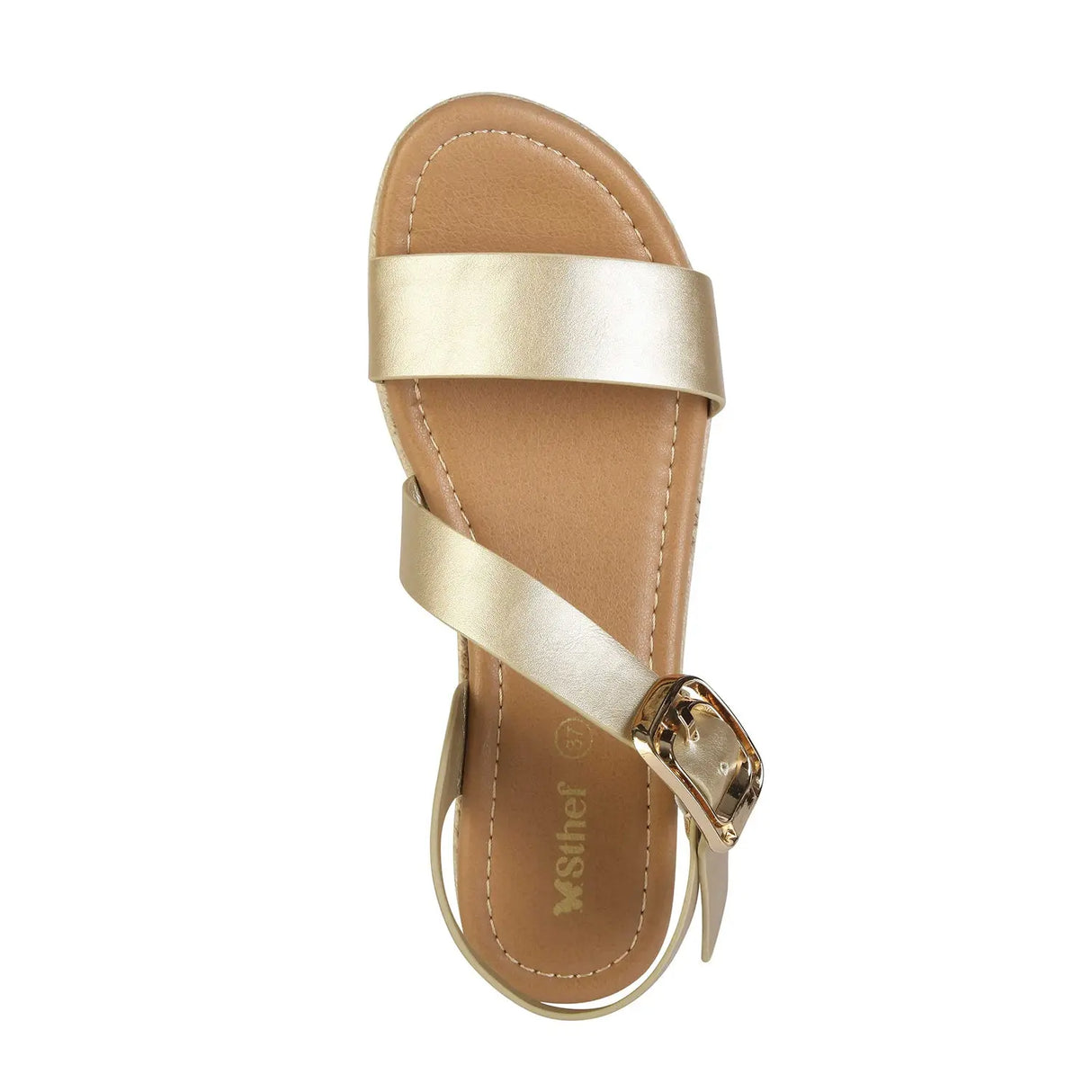SANDALIA MUJER STHEF CASUAL DORADO 8043