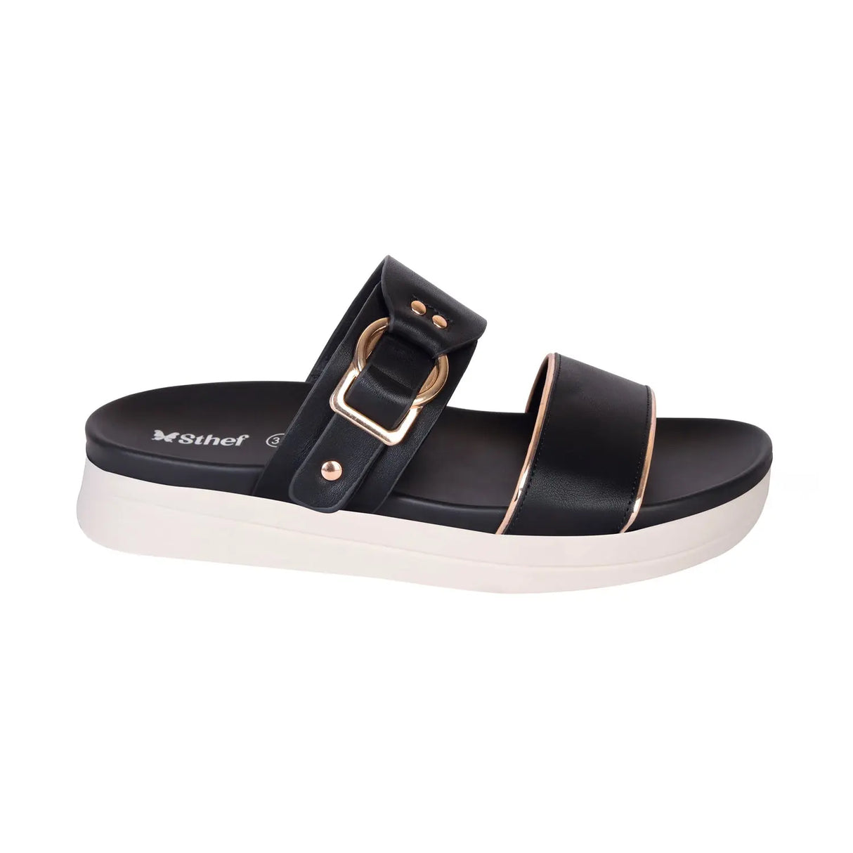 SANDALIA MUJER STHEF CASUAL NEGRO 7998