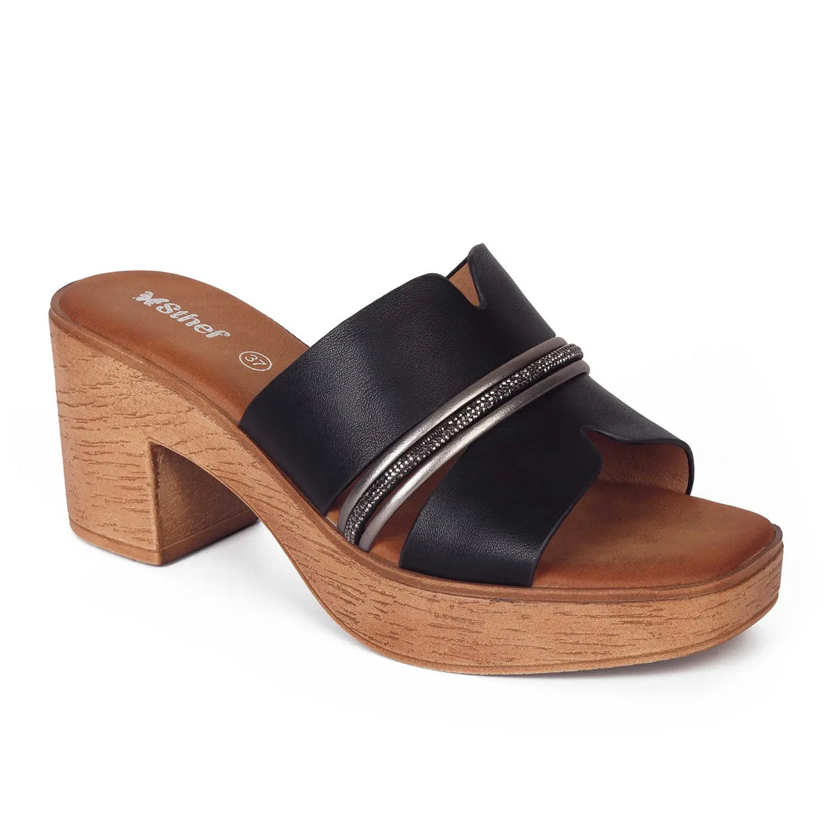 SANDALIA MUJER STHEF CASUAL NEGRO 8012