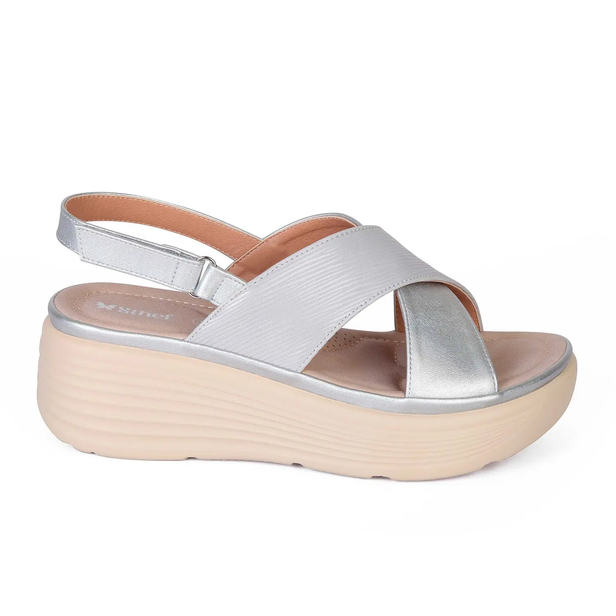 SANDALIA MUJER STHEF CASUAL PLATA 8001