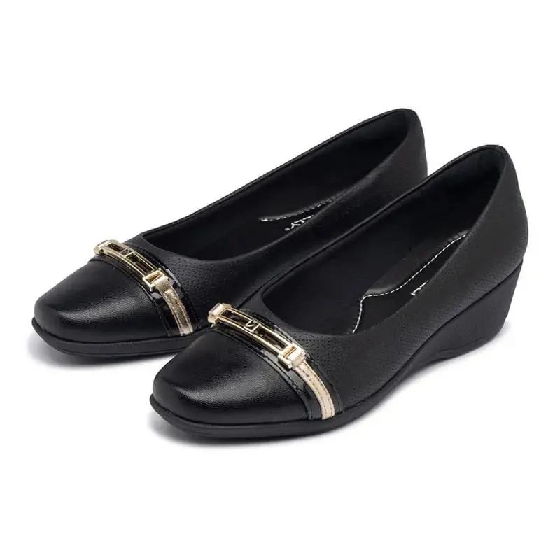 ZAPATO MUJER PICCADILLY CASUAL PRETO/PRETO/PRETO/OURO 14322800000002 Piccadilly