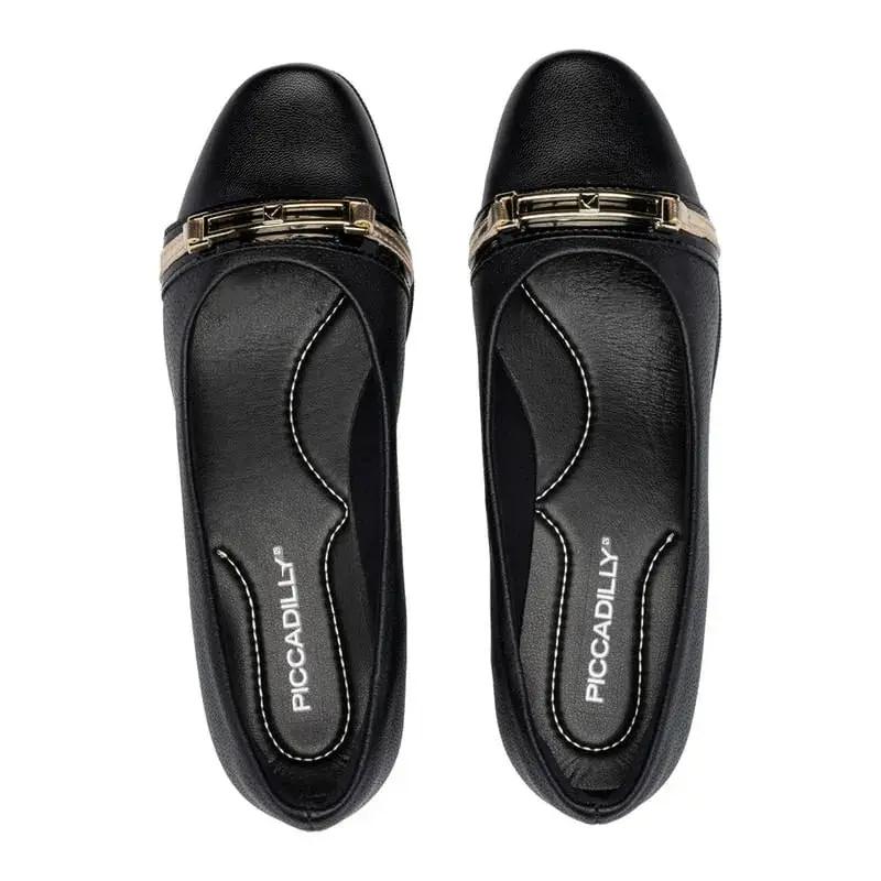 ZAPATO MUJER PICCADILLY CASUAL PRETO/PRETO/PRETO/OURO 14322800000002 Piccadilly