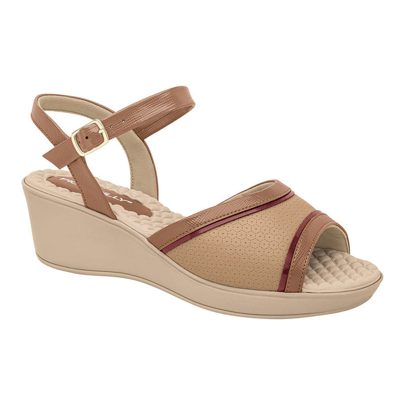 Sandalia Cuña 540337 TERRACOTA RUBY NUDE