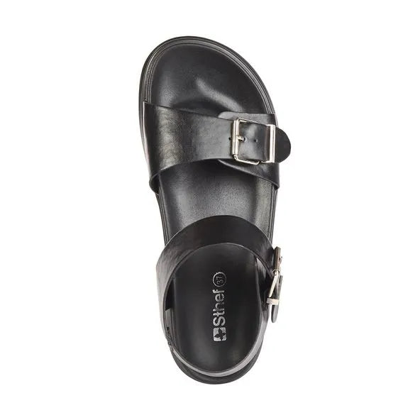 Sandalia con correa Mujer 7742 NEGRO-STHEF
