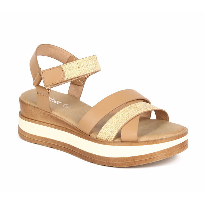 Sandalia con correa Mujer 7780 BEIGE-STHEF