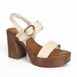 Sandalia con Plataforma Mujer 7858 CREMA-STHEF Sthef