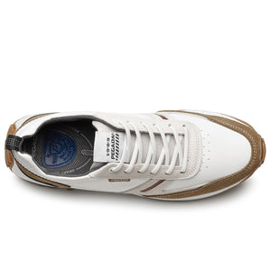 ZAPATILLA HOMBRE PEGADA CUERO BRANCO/TABACO/GIZ/CONHAQUE 110751-02
