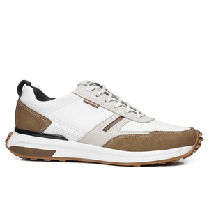 ZAPATILLA HOMBRE PEGADA CUERO BRANCO/TABACO/GIZ/CONHAQUE 110751-02
