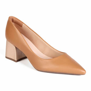 Zapato Vestir Mujer 20462-01 Capuccino/Dourado Mikaela
