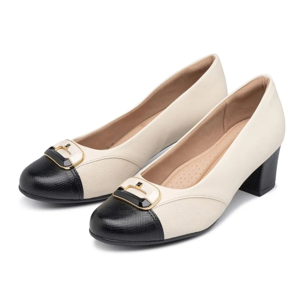Zapato de Vestir 110175 OFF WHITE/PRETO