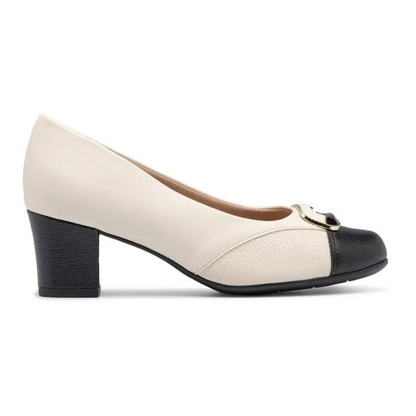 Zapato de Vestir 110175 OFF WHITE/PRETO