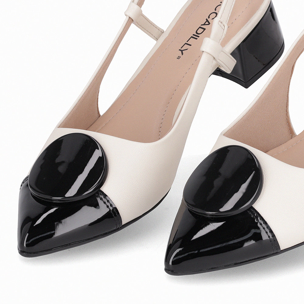 ZAPATO MUJER PICCADILLY VESTIR OFF WHITE/PRETO 73908500000001