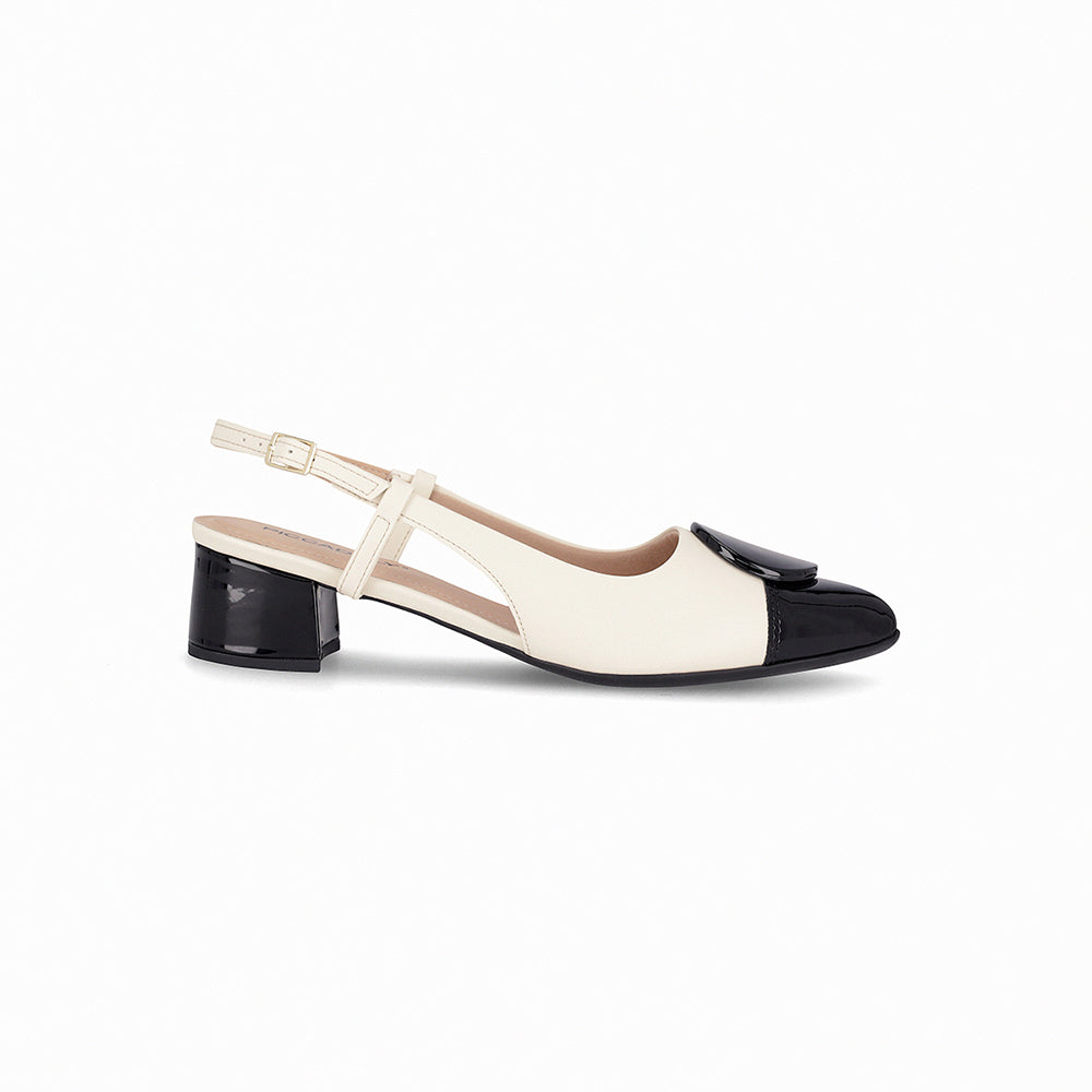 ZAPATO MUJER PICCADILLY VESTIR OFF WHITE/PRETO 73908500000001