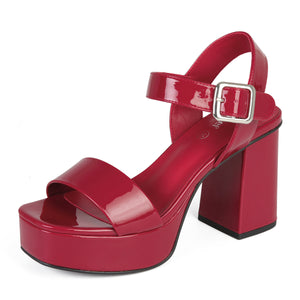 SANDALIA MUJER STHEF VESTIR ROJO 7899