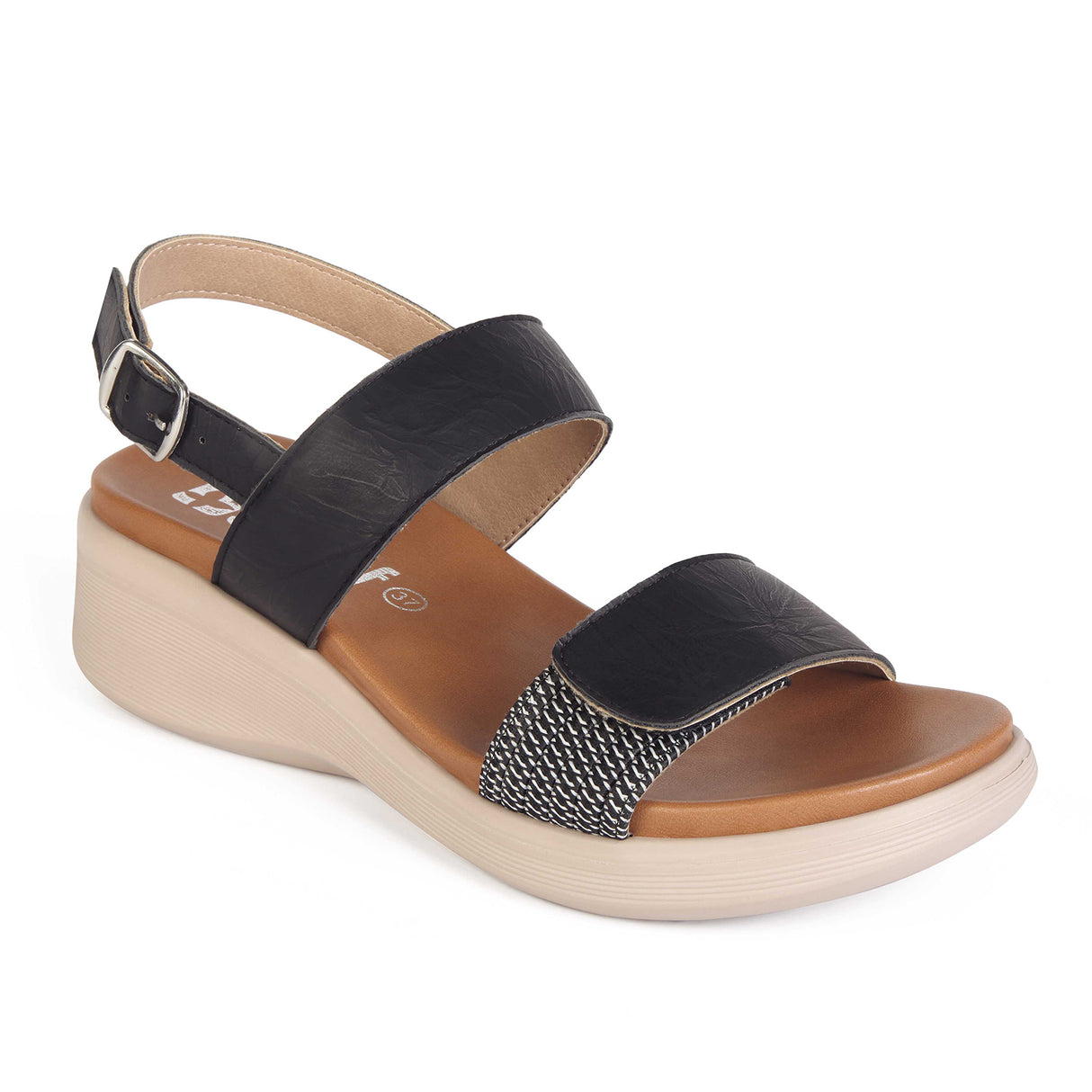 SANDALIA MUJER STHEF CASUAL NEGRO 8013